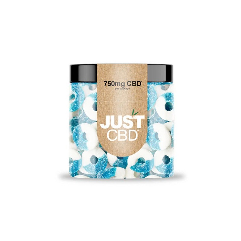 JustCBD Gummies Blaue Himbeerringe 250 mg - 3000 mg CBD