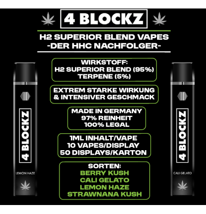 4 Blockz - H2 Superior Blend Vape