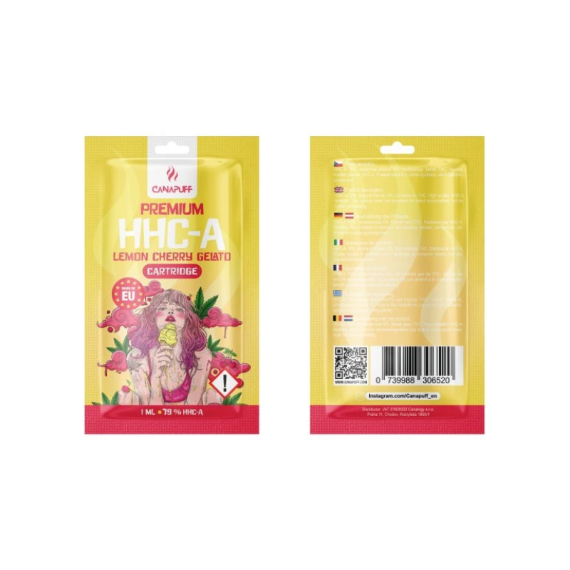 CanaPuff HHCA Kartusche Lemon Cherry Gelato, HHCA 79 %, 1 ml