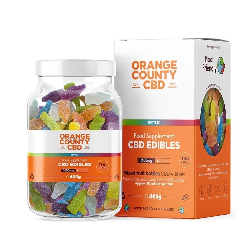 Orange County CBD Gummibärchen-Flaschen, 85 Stück, 1600 mg CBD, 465 g