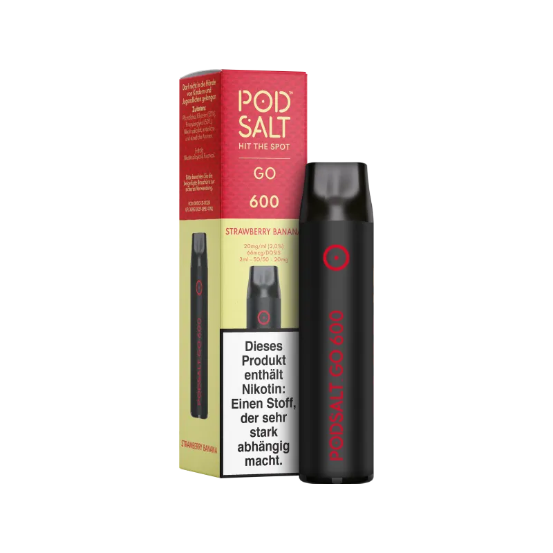 Pod Salt Go 600 Einweg E-Zigarette - Strawberry Banana 20mg