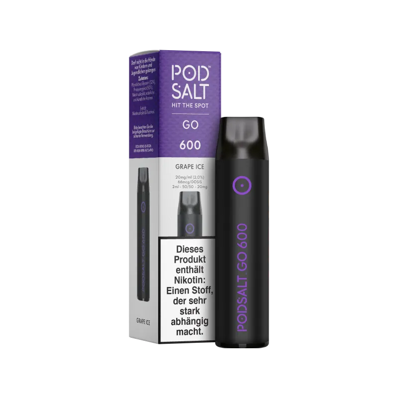 Pod Salt Go 600 Einweg E-Zigarette - Grape Ice 20mg